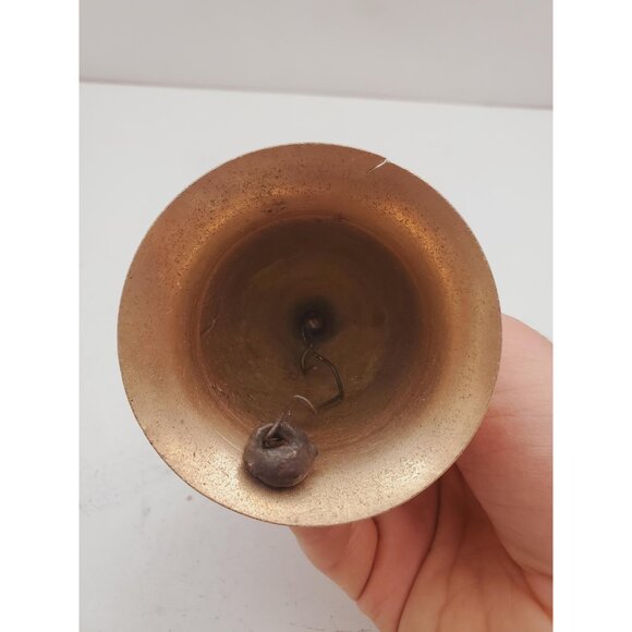 Vintage Brass Hand Bell - Handheld Solid Brass Bell with Charming Tone - Home - Picture 8 of 10